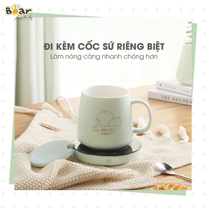 Đế làm nóng đồ uống Bear DRBD-A16B1 Kèm cốc sứ cao cấp, hàng chính hãng, bảo hành 12 tháng