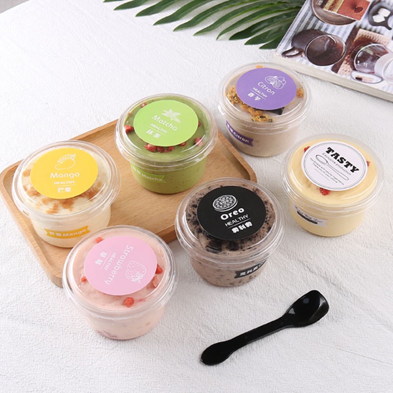 50 Hộp mousse XY583 tròn 150ml đựng bánh tiramisu, panna cotta, gatoflan