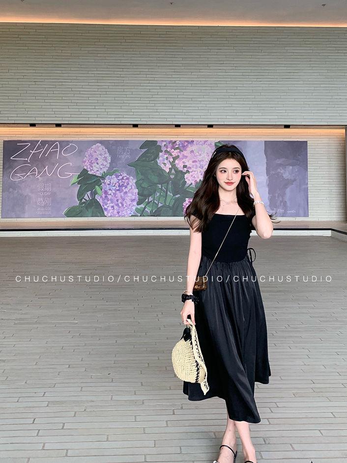 TOBE1SHOP Mùa xuân màu hồng Pháp ăn mặc nữ 2023 khí chất hiển thị gầy váy dài cao cấp Hepburn phong cách váy
