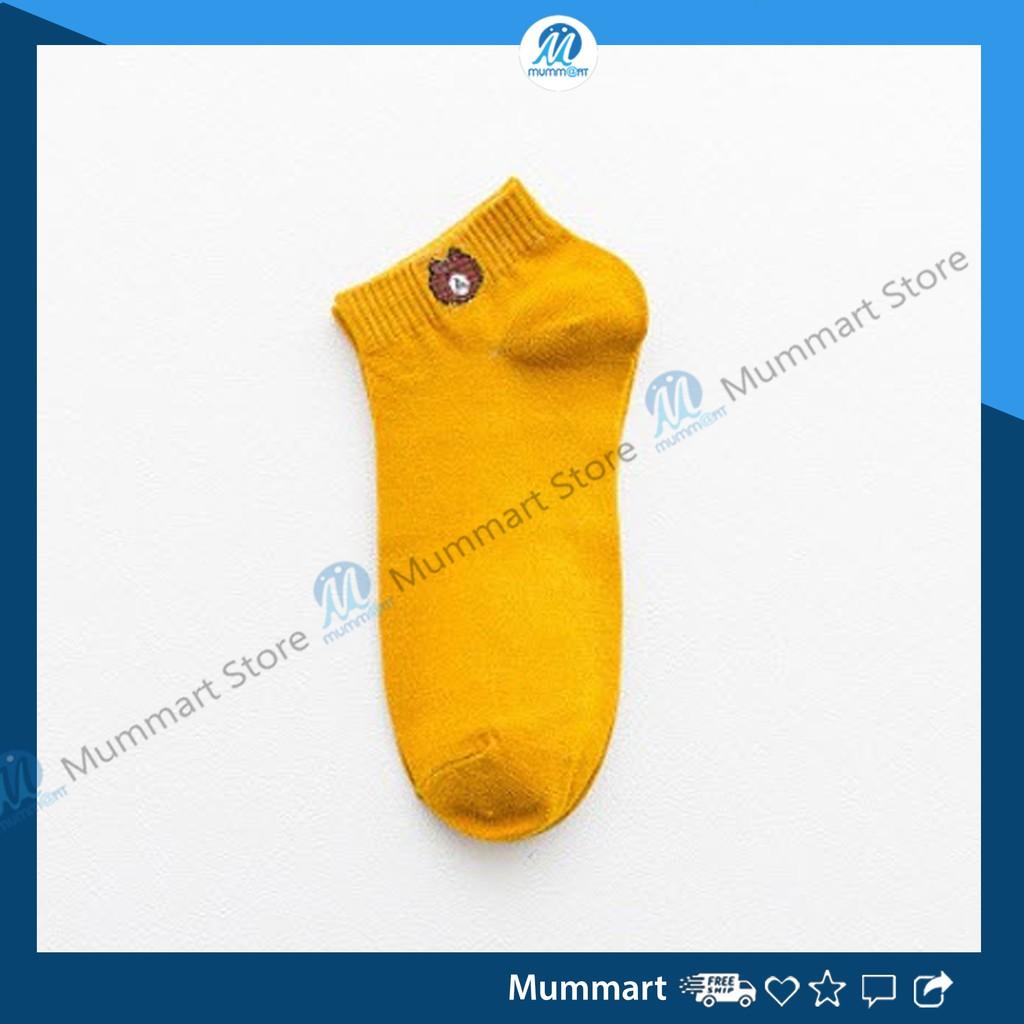 Tất gấu cổ ngắn unisex nam nữ, khử mùi và ngăn mùi hôi chân, chất vải vừa không quá mỏng