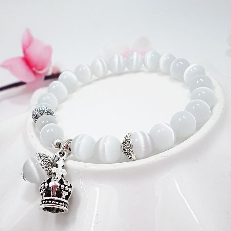 Vòng tay charm vương miện tím