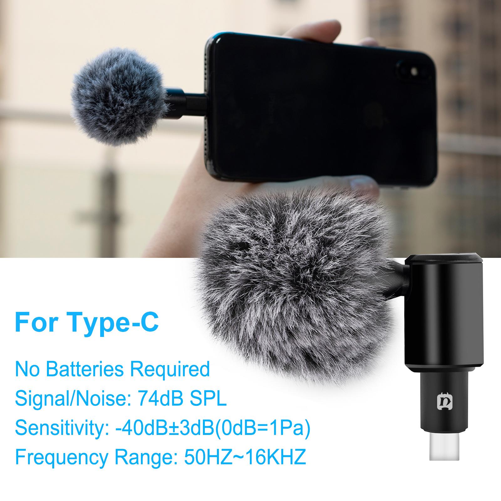 Condenser Microphone Phone Mic Plug and Play for iPhone Black