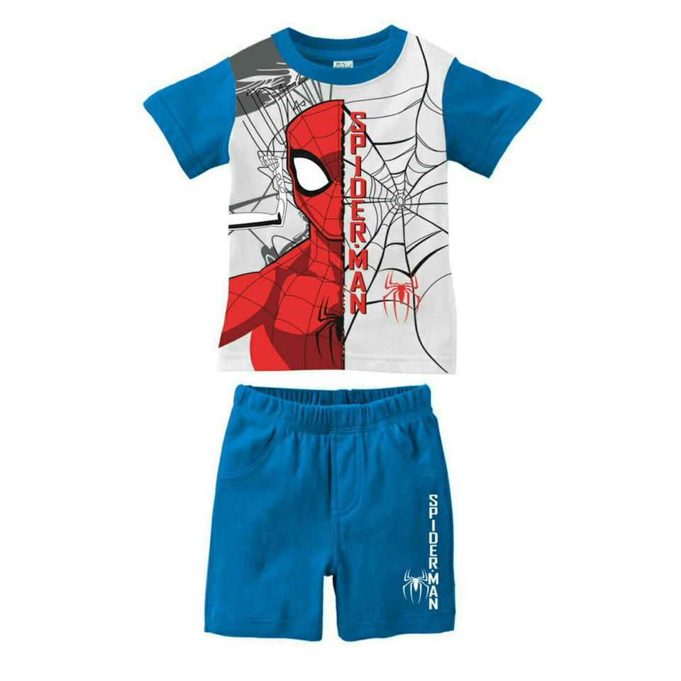 Bộ thun cotton spiderman người nhện bé trai