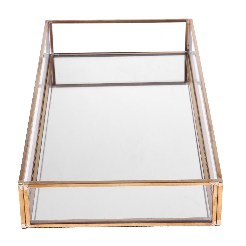 2 Vintage Glass Jewelry Tray with Brass Edge Jewelry Holder Wedding Favors