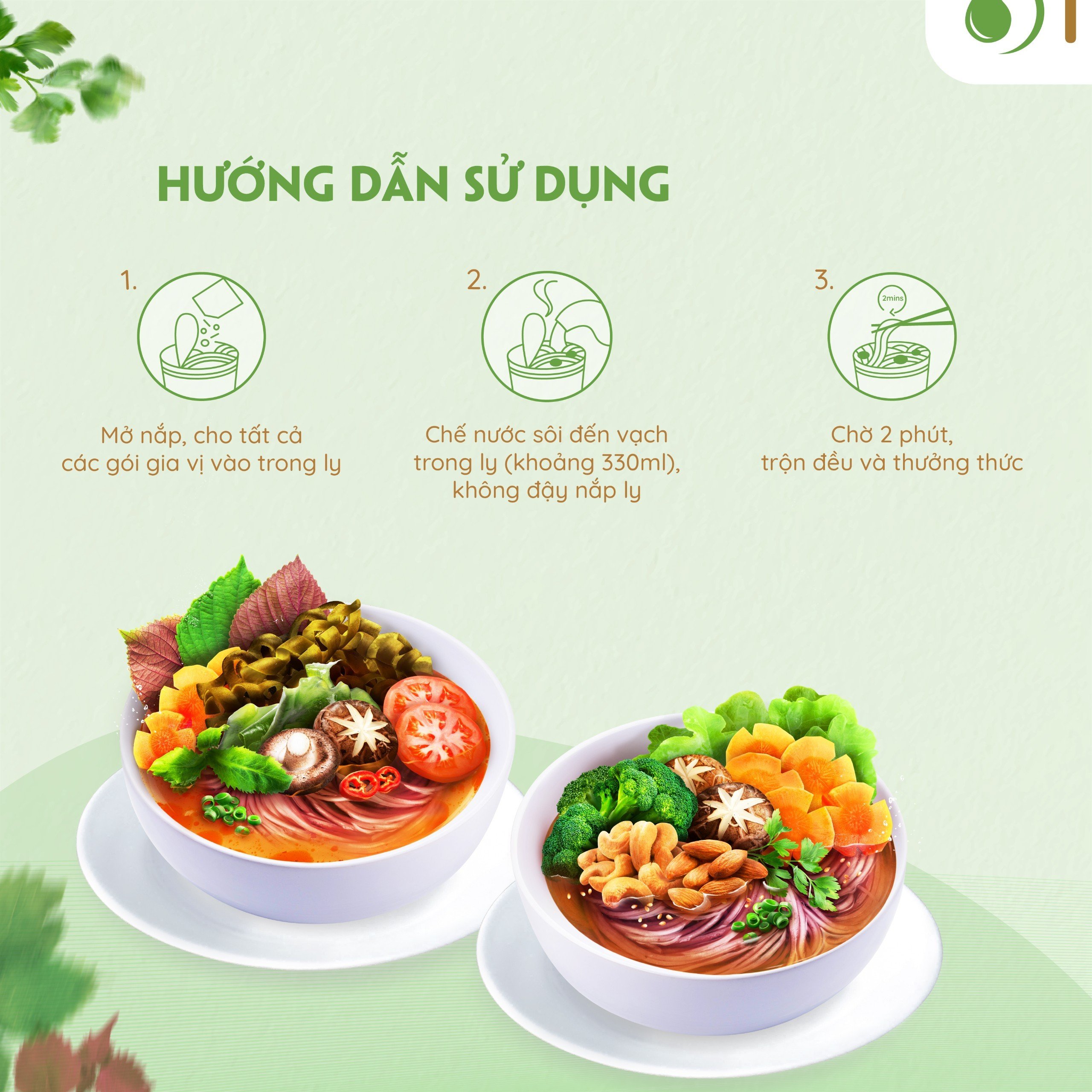 Thùng bún gạo lứt ăn liền NGON &amp; THON - Vị rau củ hạt ngũ cốc