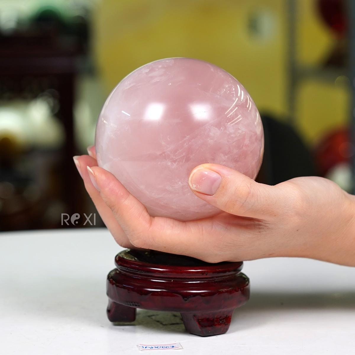 Quả Cầu Thạch Anh hồng 2A - - 0,9kg - 8,4cm