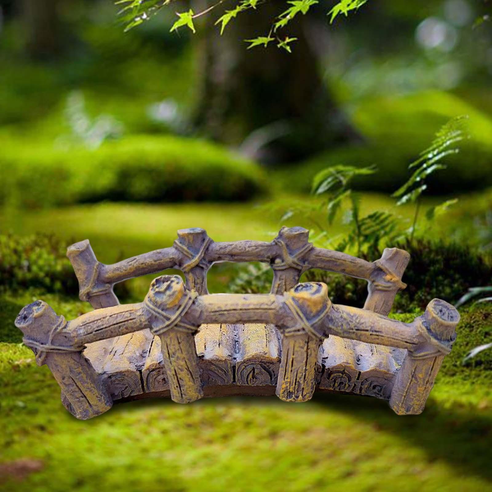 Miniature Bridge with Side Rails Mini Artificial Bridge for Decoration