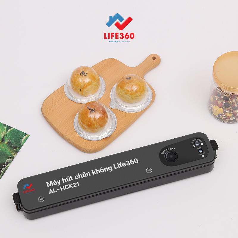Máy Hút Chân Không Life360 AL-HCK21–Tặng 10 Túi –Màu Đen  ; Máy Hút Chân Không Thực Phẩm Đa Chức Năng, Với Thiết Kế Gọn Nhẹ, Thao Tác Đơn Giản, Hút Và Hàn Nhanh Chóng, Bảo Quản Thức Ăn Lâu Hơn, Phù Hợp Với Mọi Gia Đình – Hàng Chính Hãng