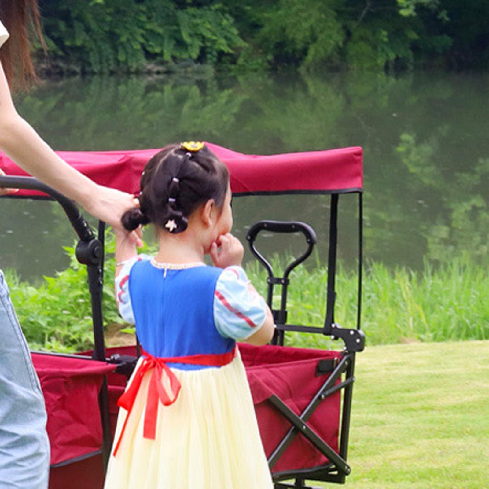 Wagon Canopy Transport Trailer Garden Camping Cart Sunshade