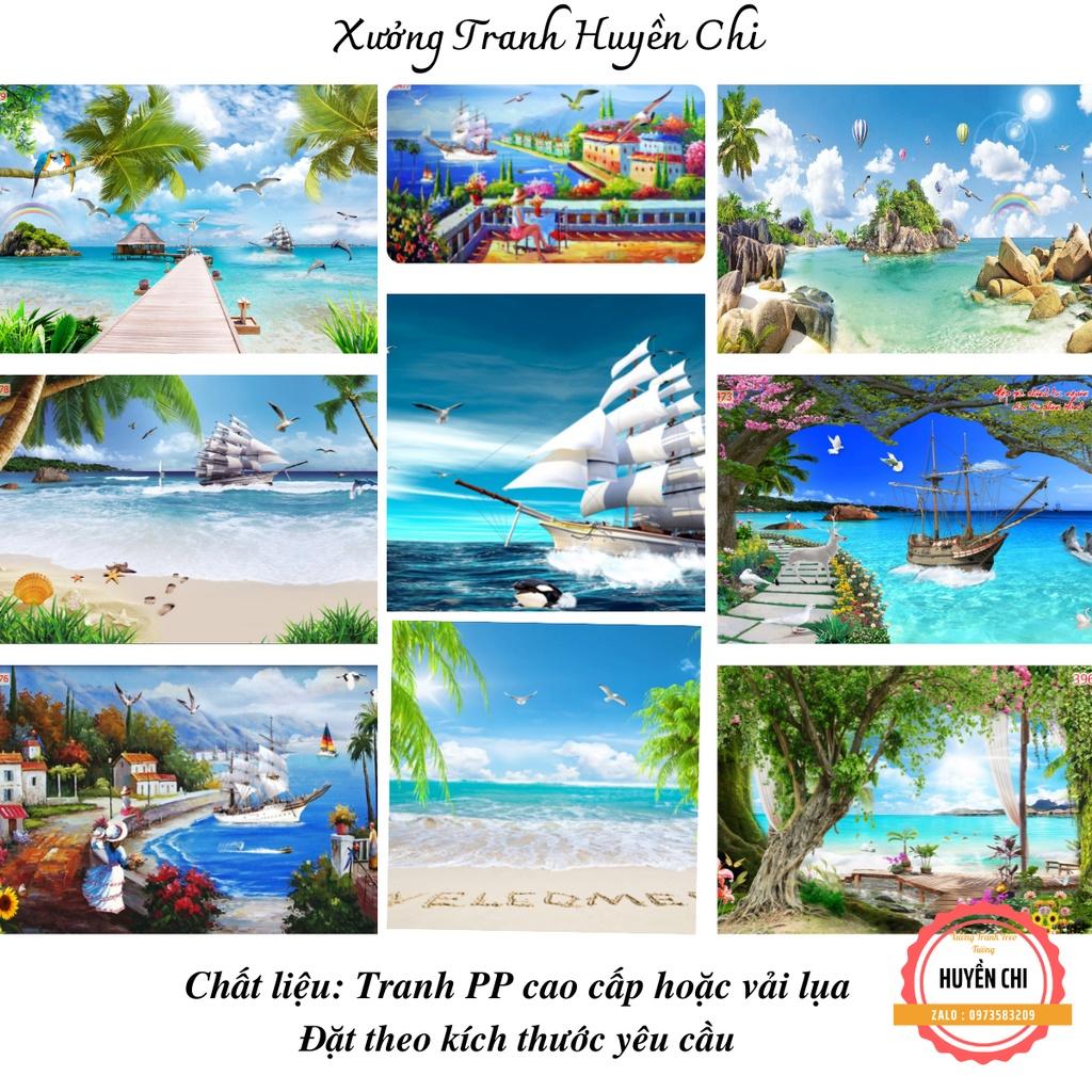 Tranh dán tường 3d trang trí phòng khách phòng ngủ,phong cảnh thiên nhiên- tranh Biển-Đặt theo kích thước yêu cầu
