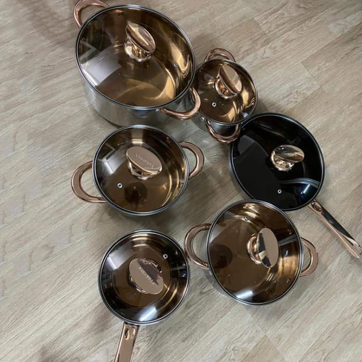 Bộ Nồi Cao Cấp 6 Món 12 Chi Tiết Kaisa Villa KV-6618 - Hàng Chính Hãng