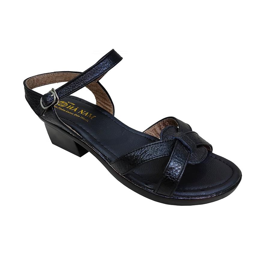 Giày Sandal Nữ Cao Gót TiTi ĐÔ Da Bò Thật Cao Cấp 4cm DNU2128b