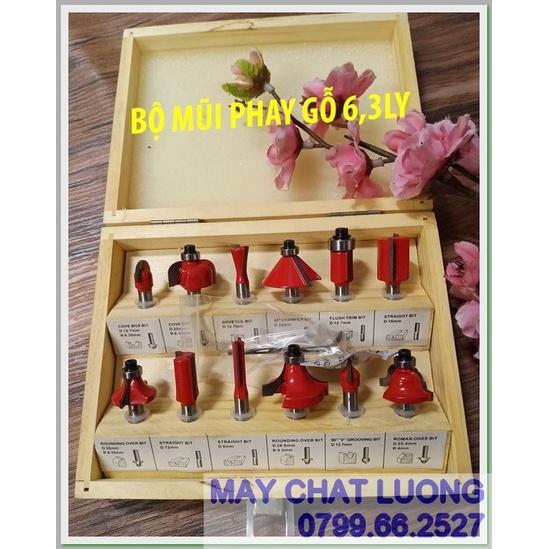 BỘ MŨI PHAY GỖ 6,3mm
