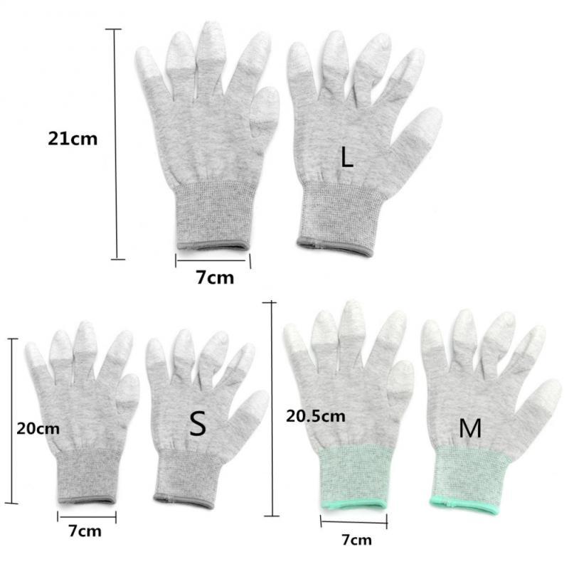 Găng Tay Sợi Carbon Chống Tĩnh Điện Nhúng Ngón Tay Chống Trượt Chống Mài Mòn Bảo Hộ Lao Động Công Việc Điện Tử Găng Tay Công Nghiệp