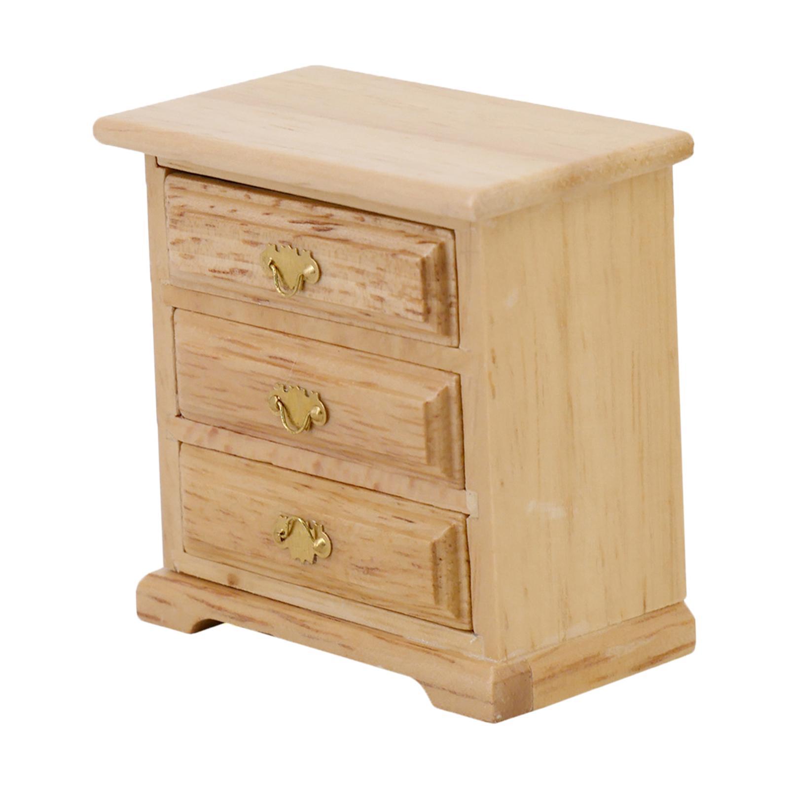 1/12 Miniature Dollhouse Cabinet Play Toy Wooden Bedroom Furniture