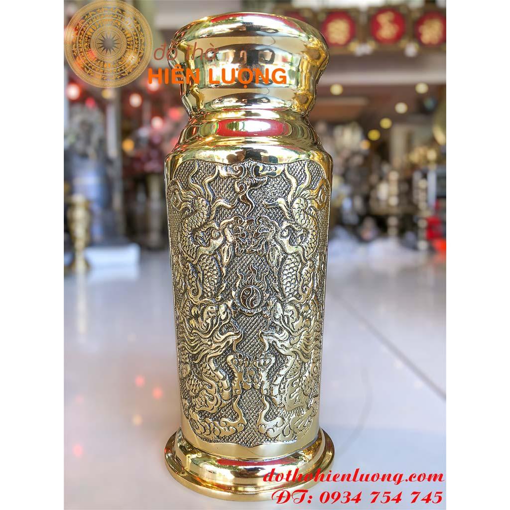 Ống Hương Bằng Đồng Dáng Tròn