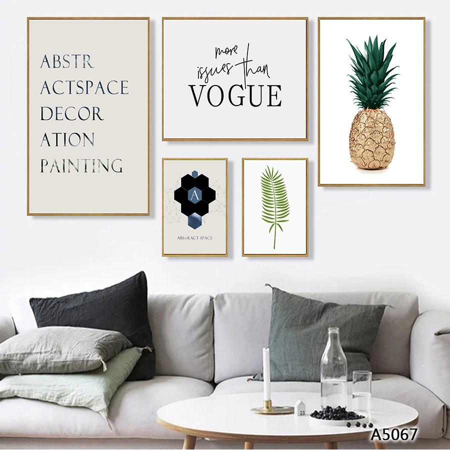 Bộ tranh khung canvas treo tường quả dứa