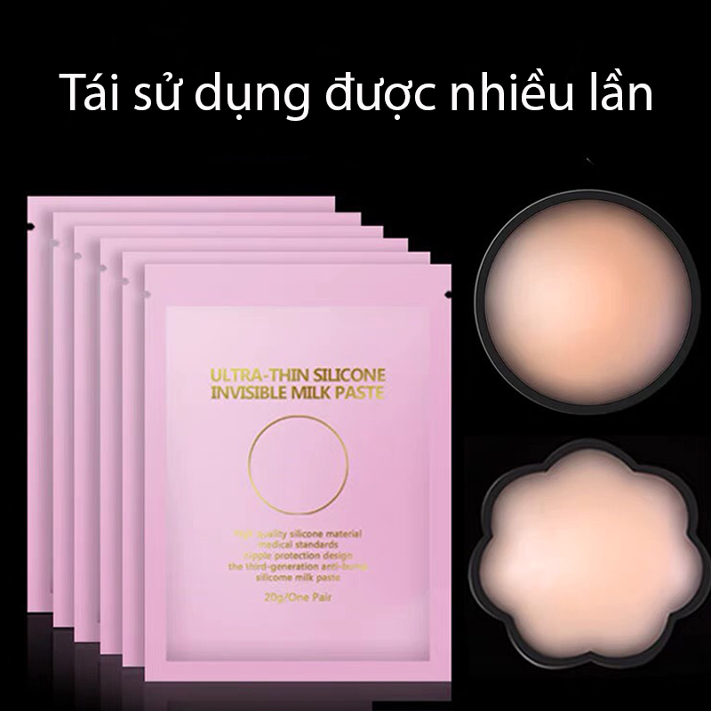 Miếng dán ngực silicon cao cấp BT0145 mềm mại và tái sử dụng được 6 tháng - Miếng dán nâng ngực silicon