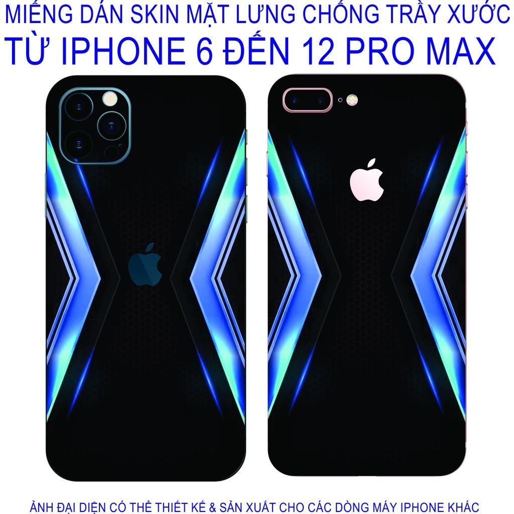 Miếng Dán Skin mặt lưng dành cho iphone 6 đến 12 pro max chống trầy xước, hình ảnh 3D