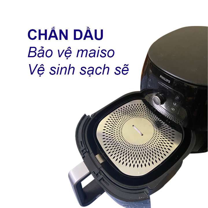 TẤM CHẮN DẦU DÀNH CHO NỒI CHIÊN PHILIPS INOX CAO CẤP 304 VÀ KẸP GẮP SILICON 27 CM