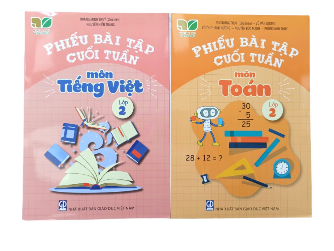 Hình ảnh Combo 2 Cuốn Phiếu Bài Tập Cuối Tuần Toán, Tiếng Việt Lớp 2