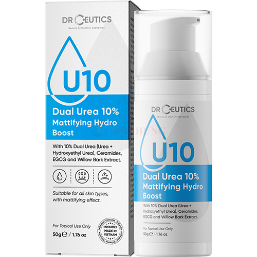 Gel DrCeutics U10 Dual Urea 10% Mattifying Hydro Boost giúp điều tiết dầu nhờn cho da căng bóng (50g) - Hàng chính hãng