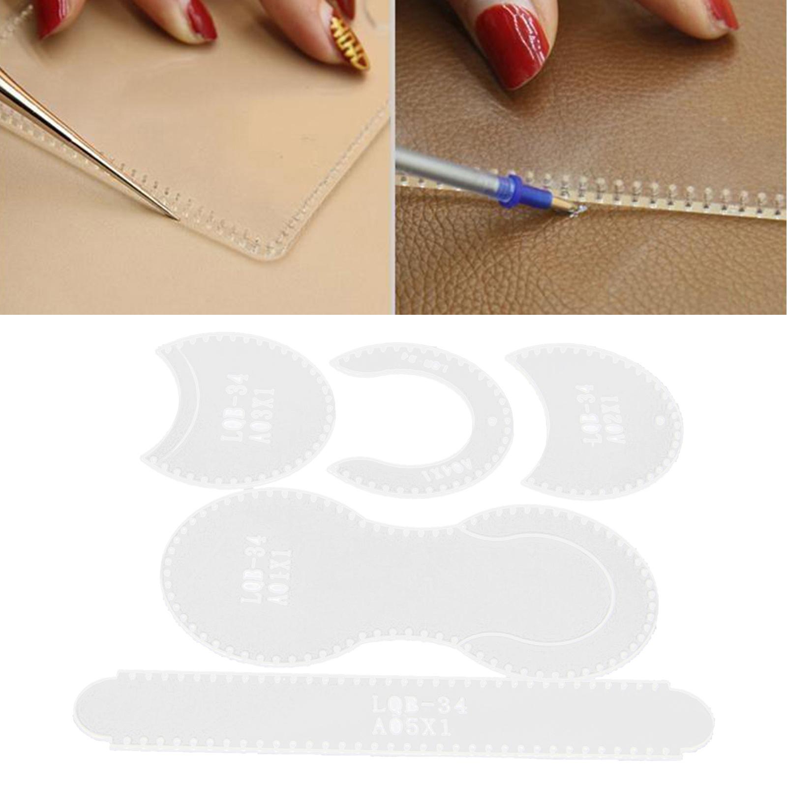 5x Clear Acrylic Wallet Pattern Stencil Leather Craft Sewing Template Board Tool