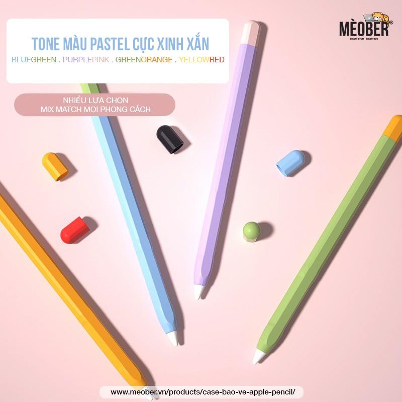 Case bảo vệ dành cho Apple Pencil thế hệ 1 và 2, chất liệu silicon cao cấp, ốp cover Apple Pencil Pastel