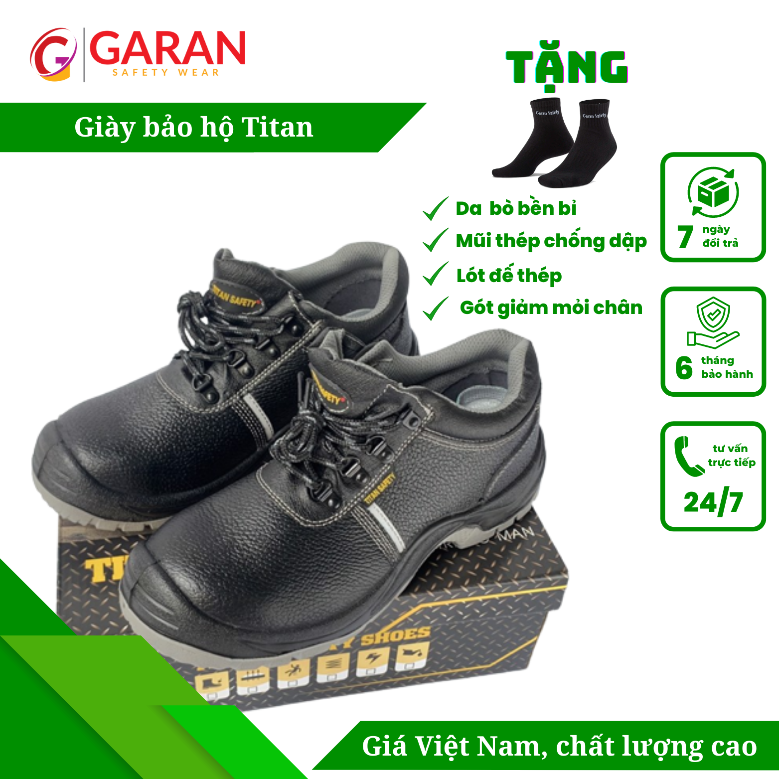 Hình ảnh Giày Bảo Hộ Lao Động TiTan Safety Dành Cho Nam Đi Công Trình