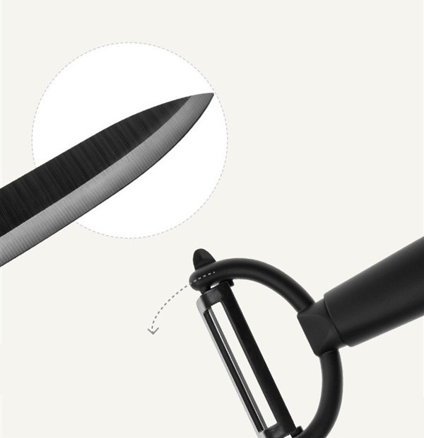 Bộ 3 dao Xiaomi Nano Ceramic 4,6,8 inch và cây bào vỏ.