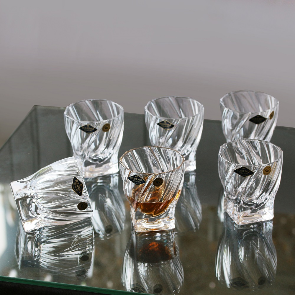 Ly uống rượu Whiskey Ponti Pha lê Bohemia Tiệp khắc