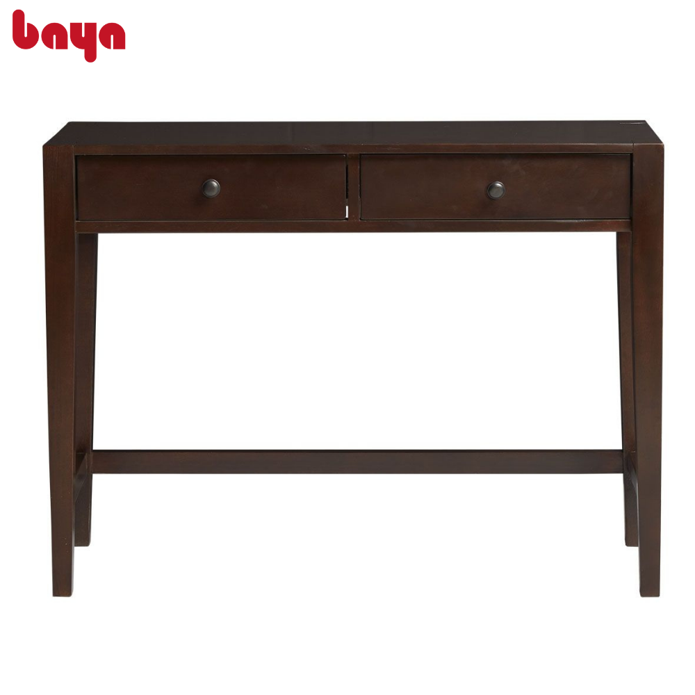 Bàn Trang Điểm BAYA KITKA Làm Từ Gỗ Cao Su Phủ Veneer Bóng Đẹp Với Gam Màu Nâu Đậm Đẹp Mắt, Thiết Kế 2 Hộc Kéo Để Đồ Tiện Dụng 1064339