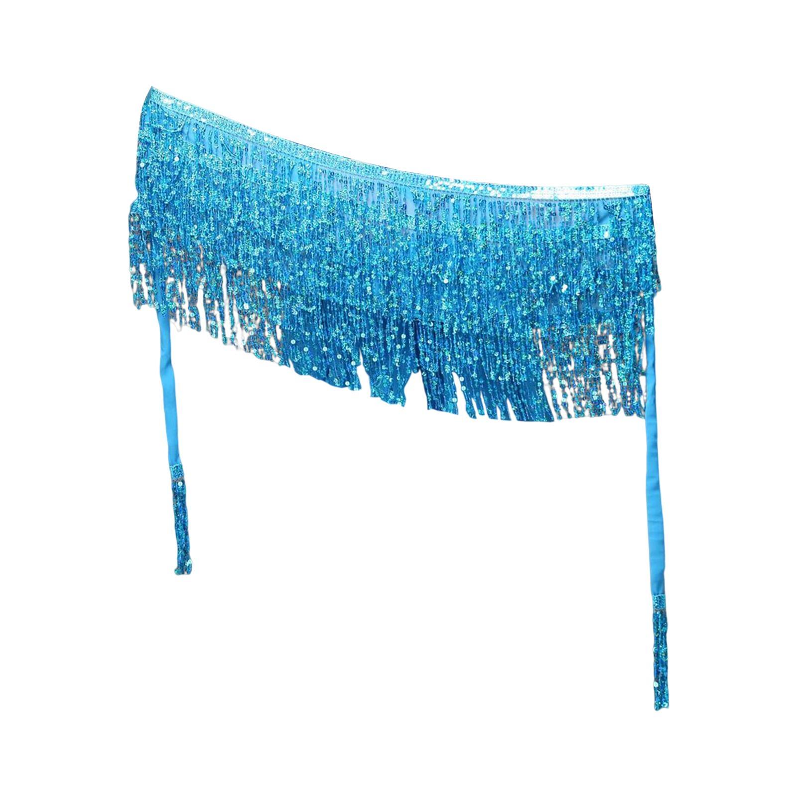 Bohemian Belly Dance Skirt Waist Chain Sequined Tassel Sequins Fringe Costume for Party