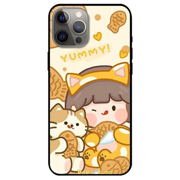 Ốp lưng dành cho Iphone 12 Mini - 12 / 12 Pro - 12 Pro Max mẫu Cô Gái Ăn Kem