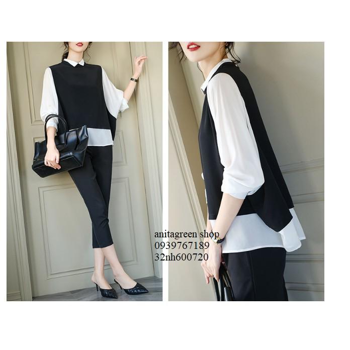 Nh600720-SƠ MI NỮ PHỐI MÀU CÁ TÍNH