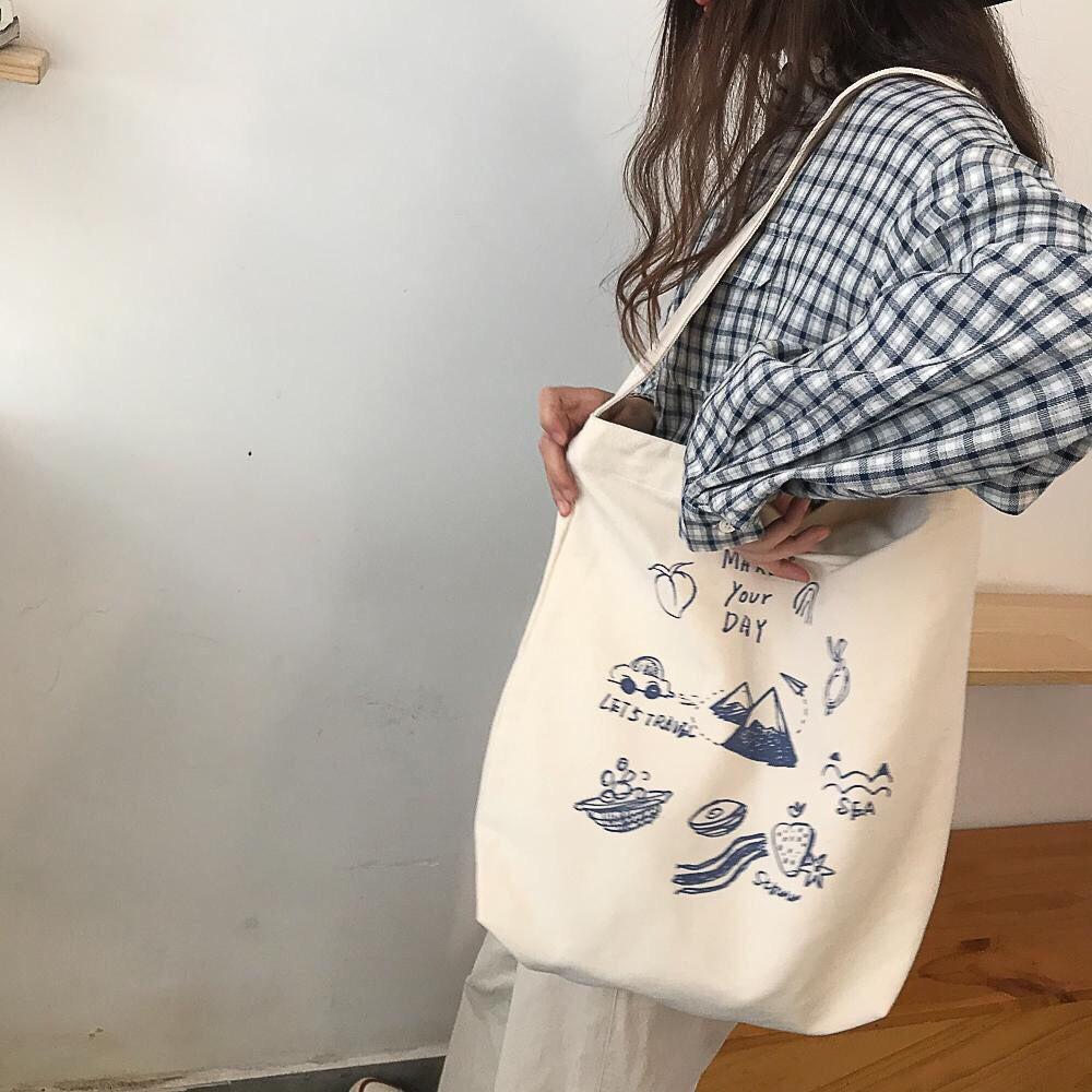 Túi tote vải canvas trái cây siêu xinh