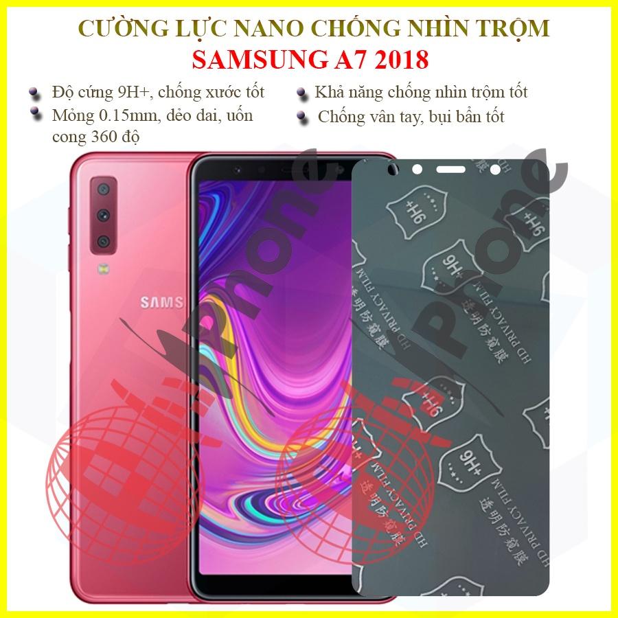 Dán chống nhìn trộm  dành cho Samsung A7 2018 (A750) - Dán cường lực dẻo nano 9H+