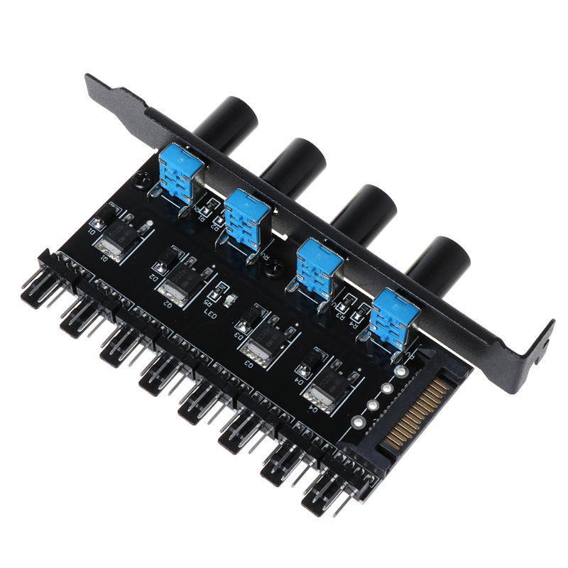 Bộ Điều Khiển Tốc Độ Quạt Tản Nhiệt 8 Kênh 4 Nút Cho Cpu Case Hdd Vga Pci 12v Sata / 4pin