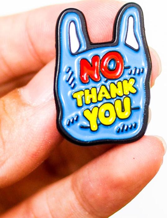 No plastic thank you - Pin sticker ghim cài áo