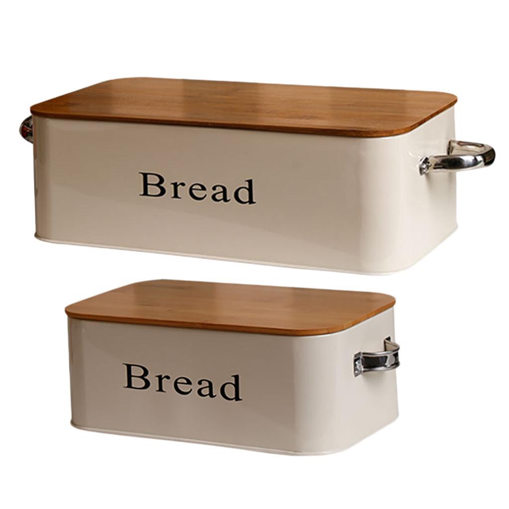Bread Iron Kitchen Bedroom Storage Cake Container with Lid Handles