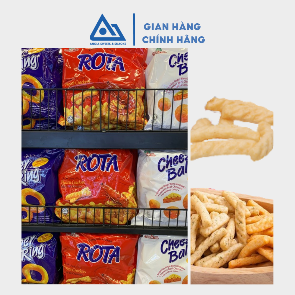 Bimbim Tôm snack ăn vặt ròn xốp Rota túi lớn 112g ( 8 Gói nhỏ * 14 g) An Gia Sweets &amp; Snacks