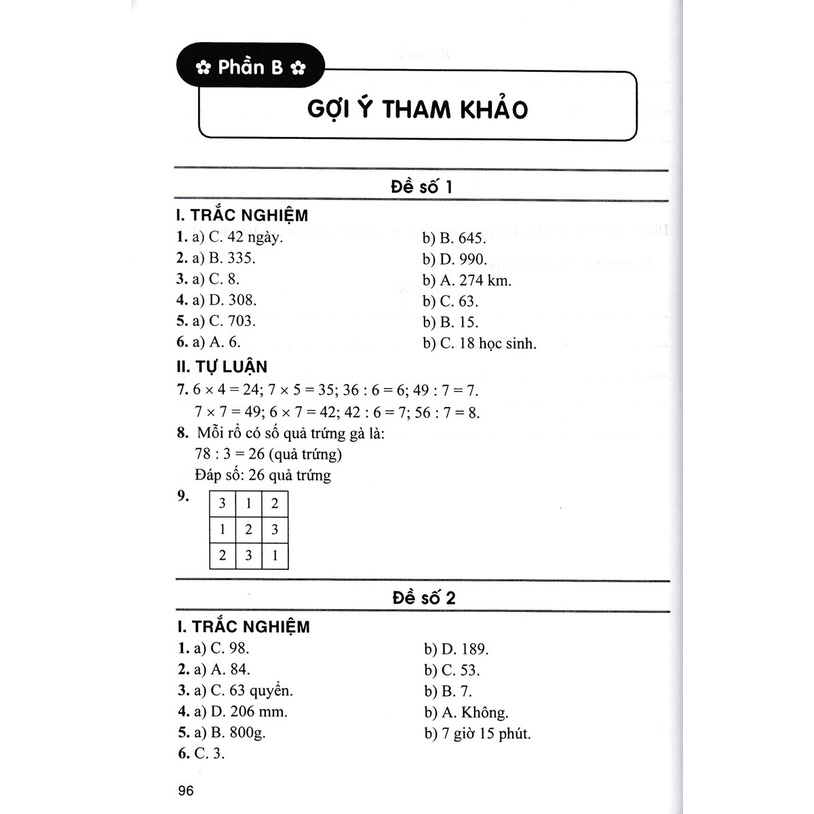 Bộ Đề Kiểm Tra Môn Toán Lớp 3 -MK
