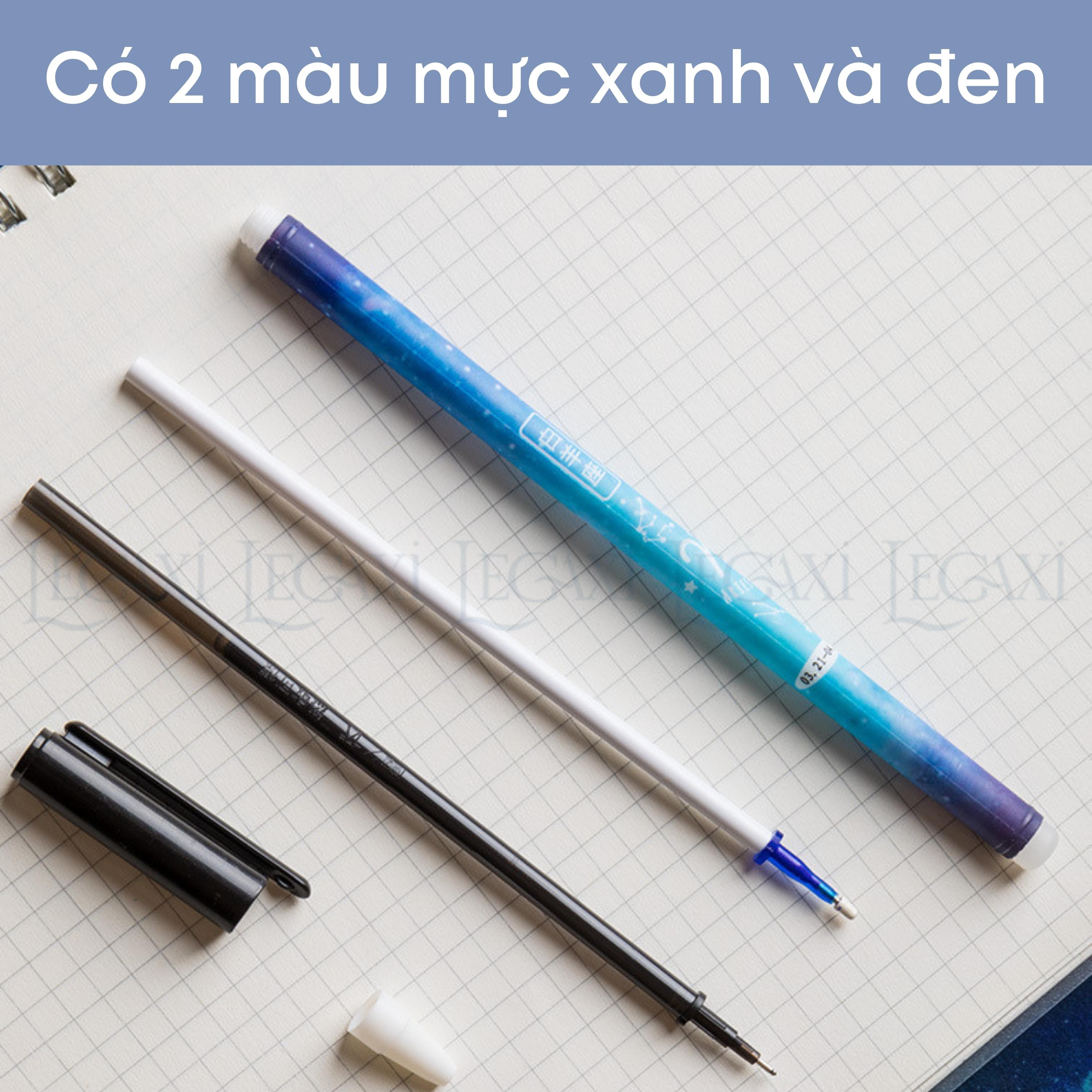 Viết bi xóa được, bút gel 12 cung hoàng đạo có gôm tẩy màu galaxy vũ trụ ngòi 0.35mm văn phòng trường học Legaxi