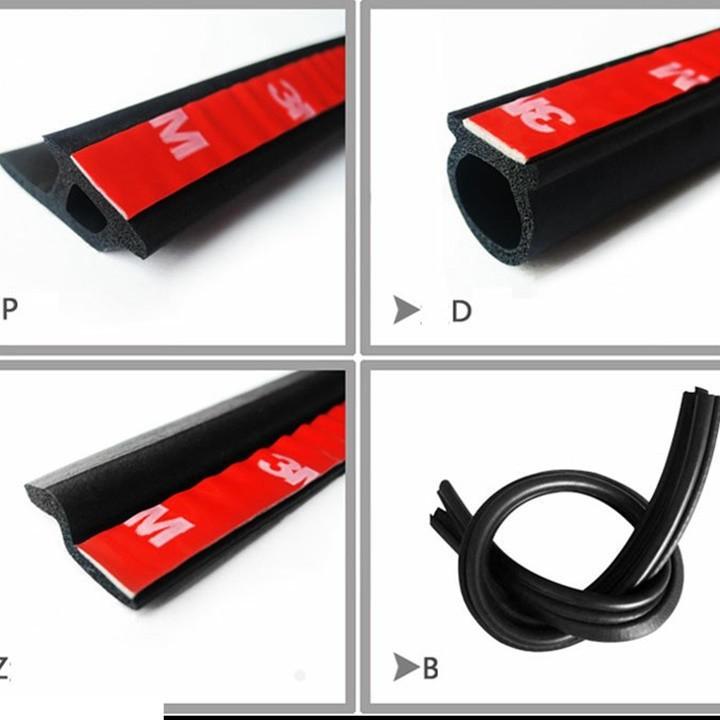 Combo 10 mét gioăng chống ồn ô tô, ron cửa cao su nẹp cửa chống ồn chữ D, P, Z, B dán cửa, nắp cốp giá tốt