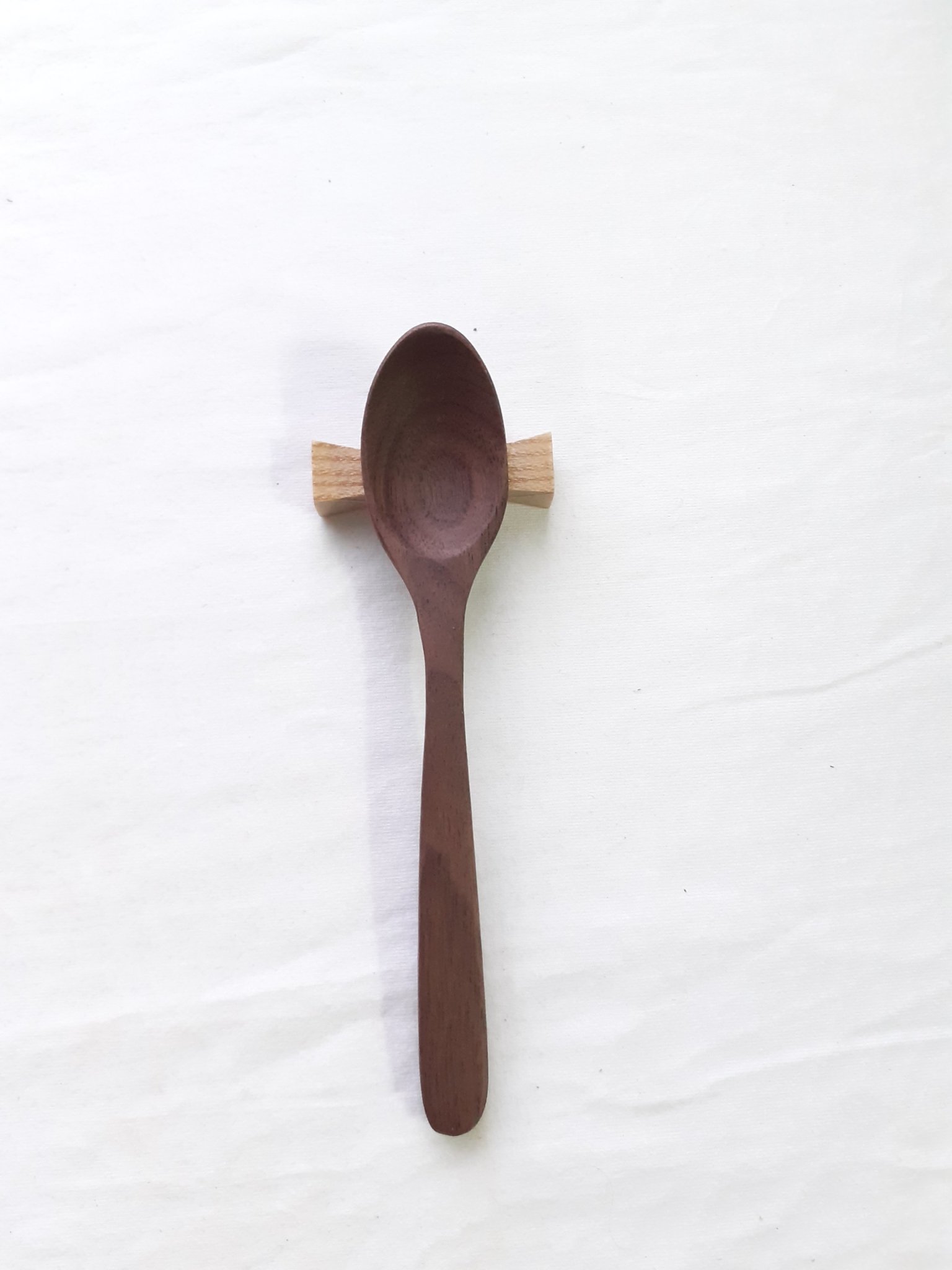 Bộ 6 thìa. muỗng uống cafe, sinh tố gỗ óc chó màu nâu 13.5 cm x 2.5 cm