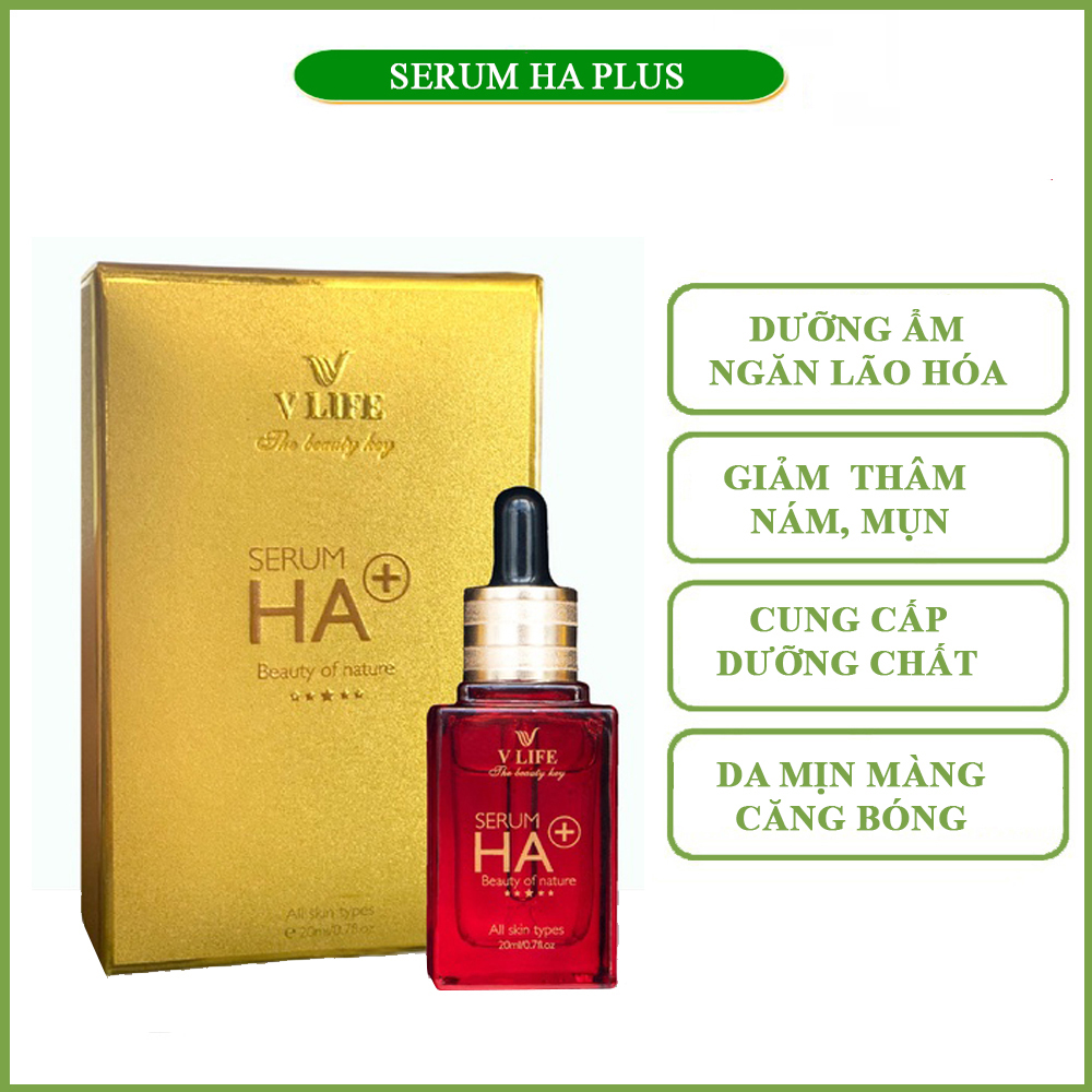 Serum Ha Plus VLife cấp nước, dưỡng ẩm, cung cấp dưỡng chất , làm trắng hổ trợ giảm mụn, nám, làm sáng da, giảm quá trình lão hóa