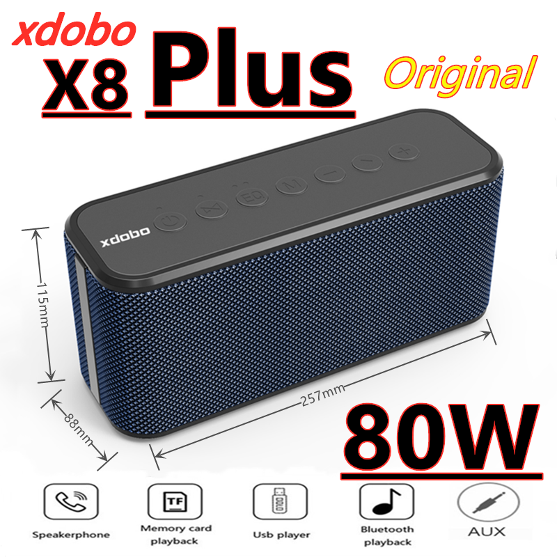 Xdobo X8 Plus Loa Bluetooth 80W Cao Cấp Ngoài Trời Chống Nước Siêu Bass Siêu Trầm TWS Hệ Thống Âm Thanh Vòm Âm Thanh Cột Color: X8 Black