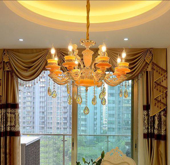 Đèn chùm Goldseee DEWRA phong cách sang trọng trang trí nhà cửa cao cấp loại 8 tay .