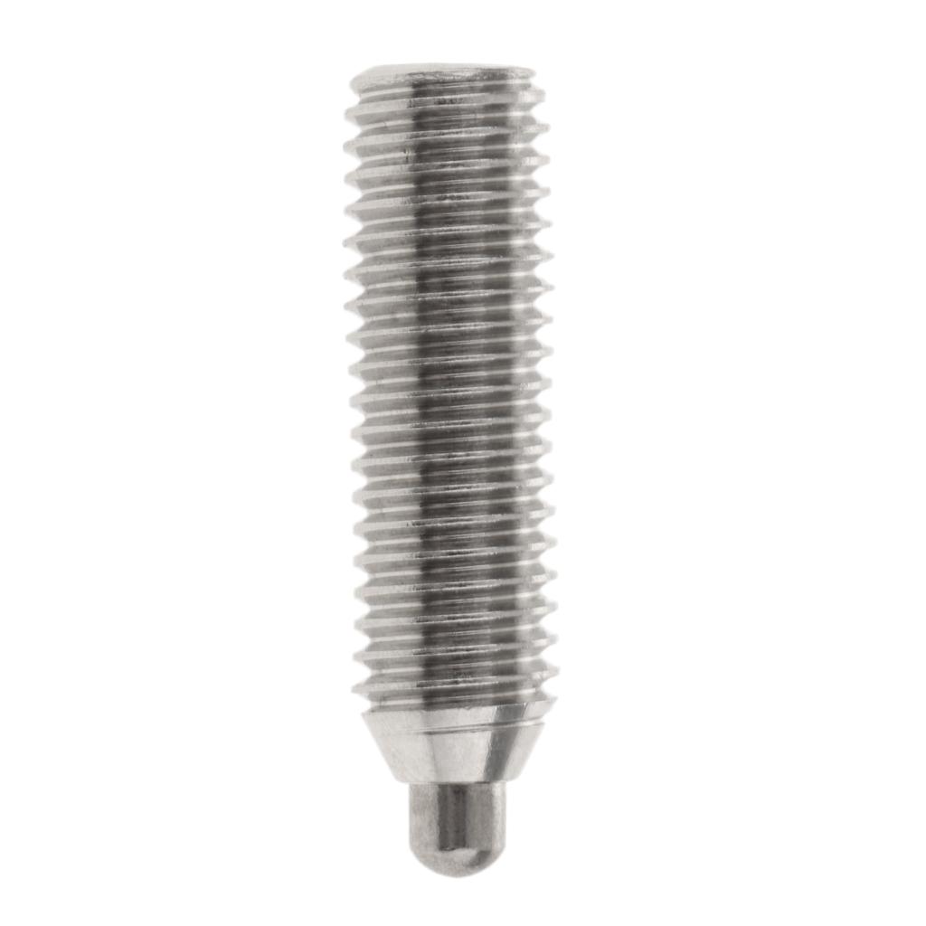 Hex Socket Drive Spring Ball Plunger Screw Silver Groove Profile Steel Dowel Pins