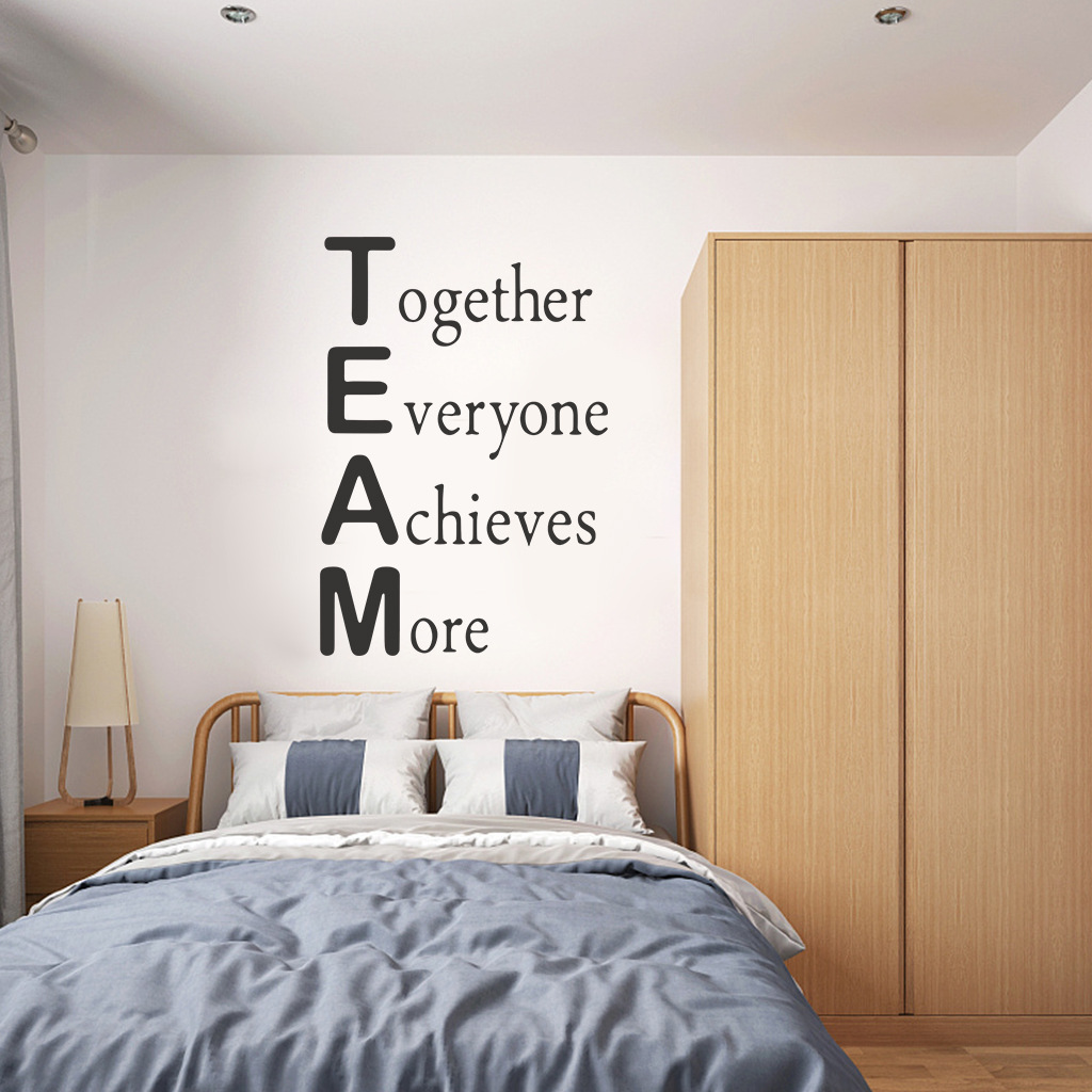 Decal dán trang trí văn phòng, phòng làm việc Tiếng anh ý nghĩa - TEAM Together Everyone Achieves More (40 x 58 cm)